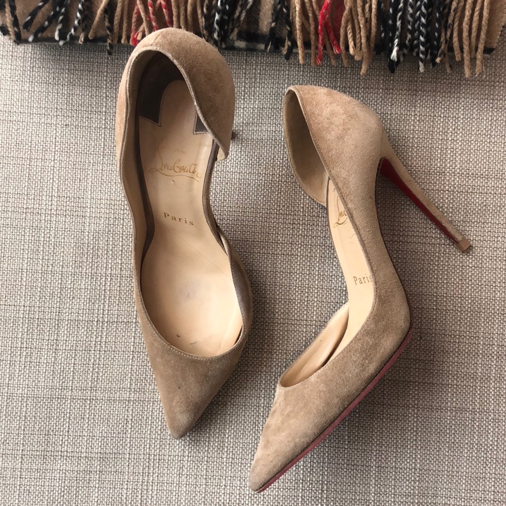 Auth Christian Louboutins Suede High Heel Shoes